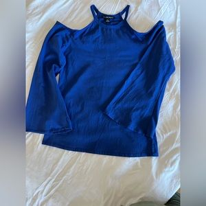 Boston Proper Cold Shoulder Tee with Bell Sleeves